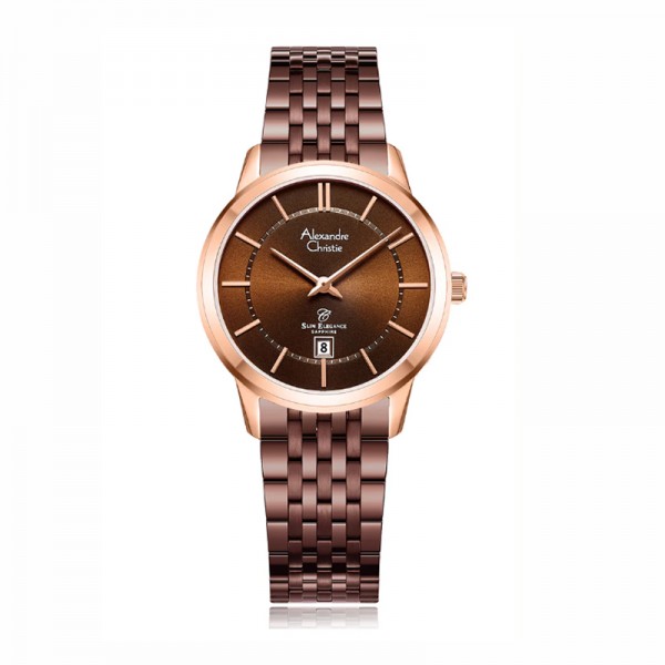 Alexandre Christie AC 8709 Rosegold Brown Lady Slim Elegance Sapphire LDBRGBO Alexandre Christie AC 8709 Rosegold Brown Lady Slim Elegance Sapphire LDBRGBO